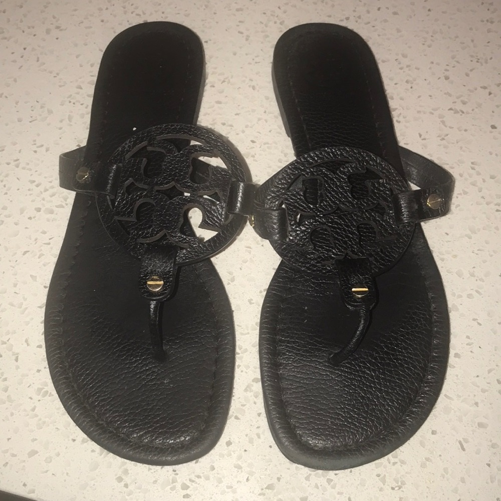 Worn once Tory Burch black Miller leather sandals